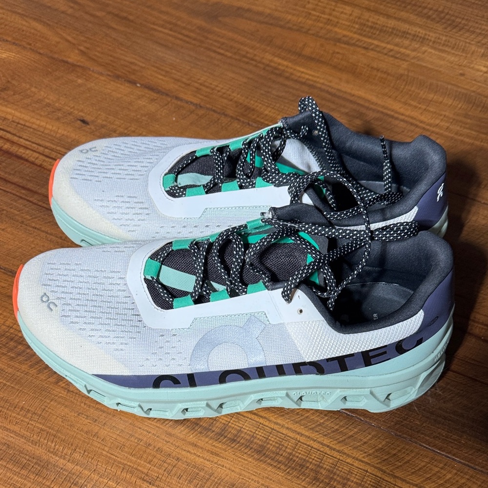 On Running Cloud Monster Shoes - Mint and Blue